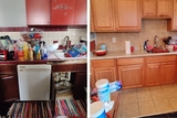 Before and after images of kitchen cabinet repair by CAPP+ Home Repair Before and after images of kitchen cabinet repair by CAPP+ Home Repair